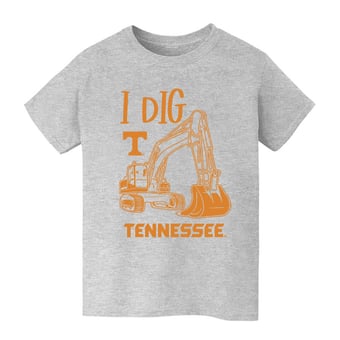 Youth Vive La Fete Gray Tennessee Volunteers Excavator T-Shirt