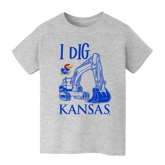 Youth Vive La Fete Gray Kansas Jayhawks Excavator T-Shirt
