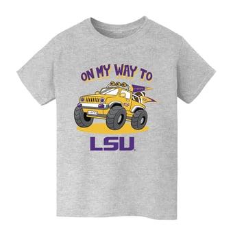 Youth Vive La Fete Gray LSU Tigers On My Way T-Shirt