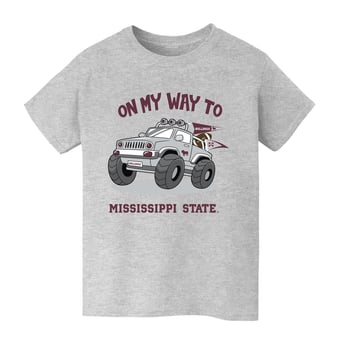 Youth Vive La Fete Gray Mississippi State Bulldogs On My Way T-Shirt
