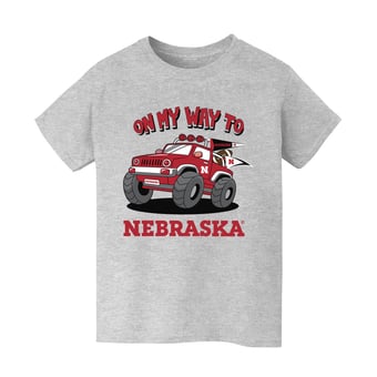 Youth Vive La Fete Gray Nebraska Huskers On My Way T-Shirt