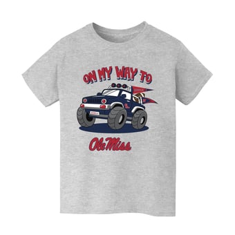 Youth Vive La Fete Gray Ole Miss Rebels On My Way T-Shirt
