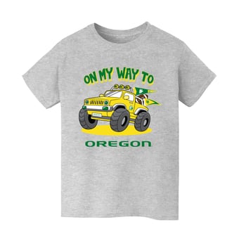 Youth Vive La Fete Gray Oregon Ducks On My Way T-Shirt