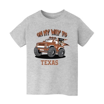 Youth Vive La Fete Gray Texas Longhorns On My Way T-Shirt