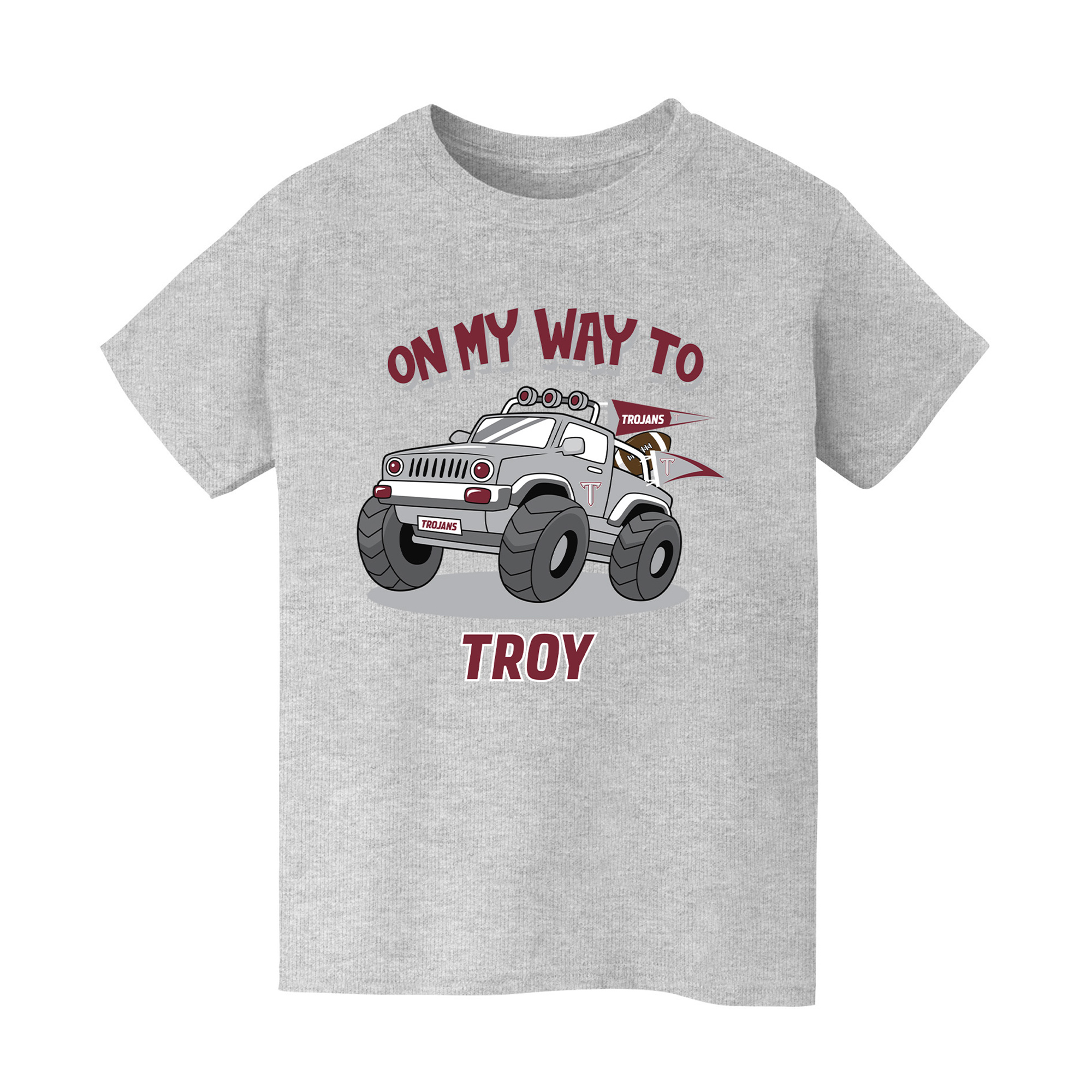 Youth Vive La Fete Gray Troy University Trojans On My Way T-Shirt Youth Vive La Fete Gray Troy University Trojans On My Way T-Shirt
