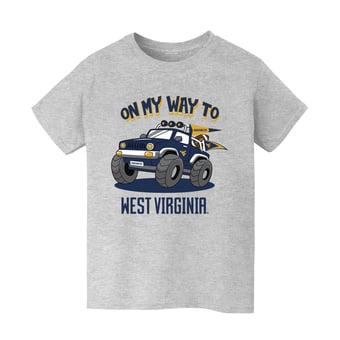 Youth Vive La Fete Gray West Virginia Mountaineers On My Way T-Shirt