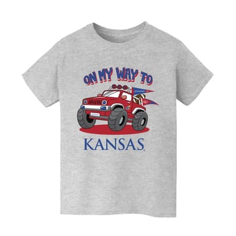 Youth Vive La Fete Gray Kansas Jayhawks On My Way T-Shirt