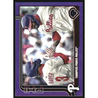 2025 Topps Update Purple Rainbow Foil #US107 Bryce Harper/Nick Castellanos