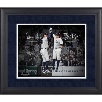 Aaron Judge & Ben Rice New York Yankees Framed 11" x 14" Spotlight Photograph - Facsimile Signature