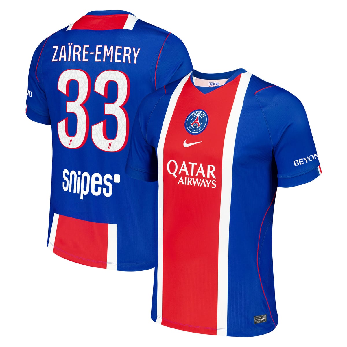 Maillot Domicile Stadium PSG Nike 26/27 avec flocage Zaïre-Emery 33