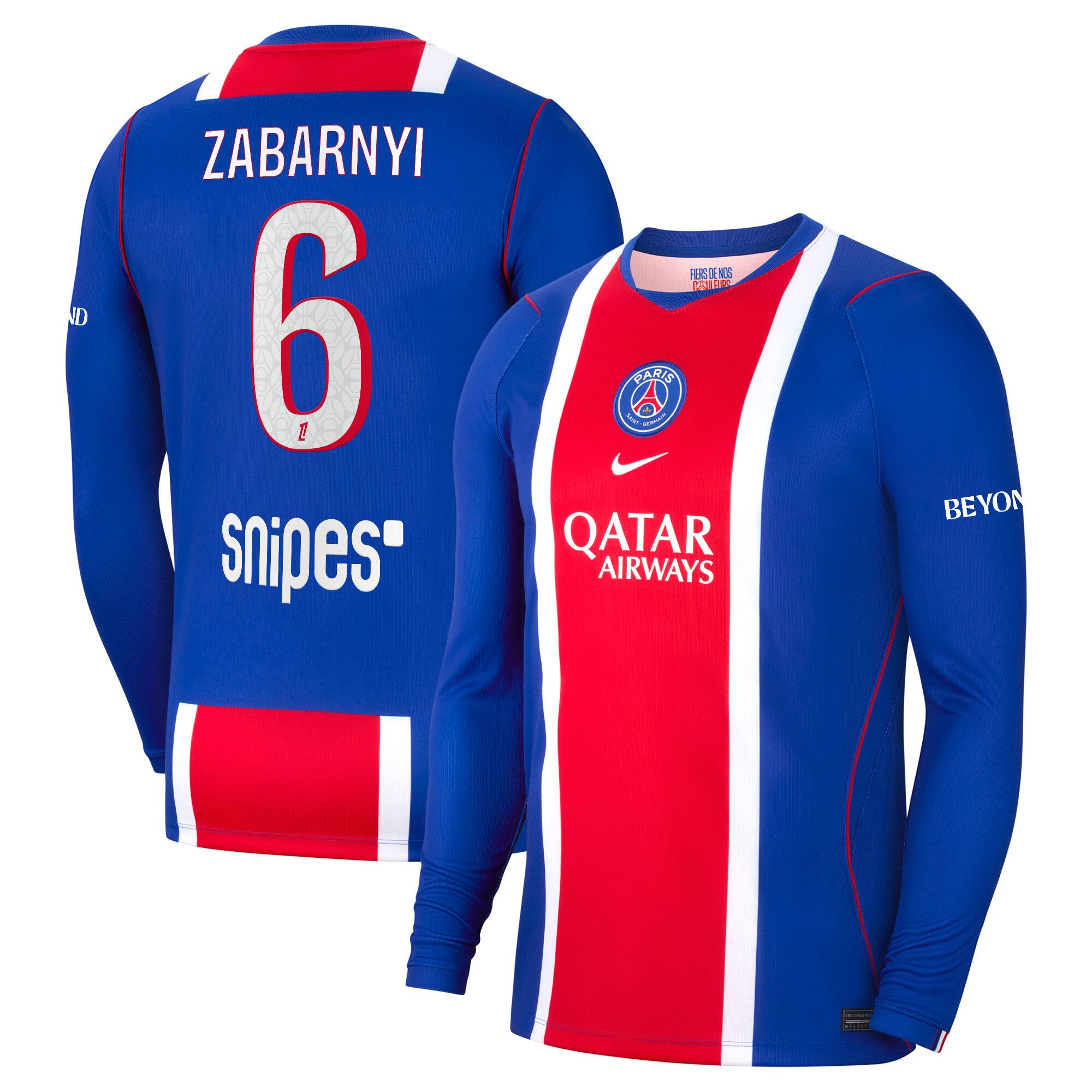 PSG Nike Stadium Heimtrikot 2026-27 - Langarm mit Aufdruck Zabarnyi 6