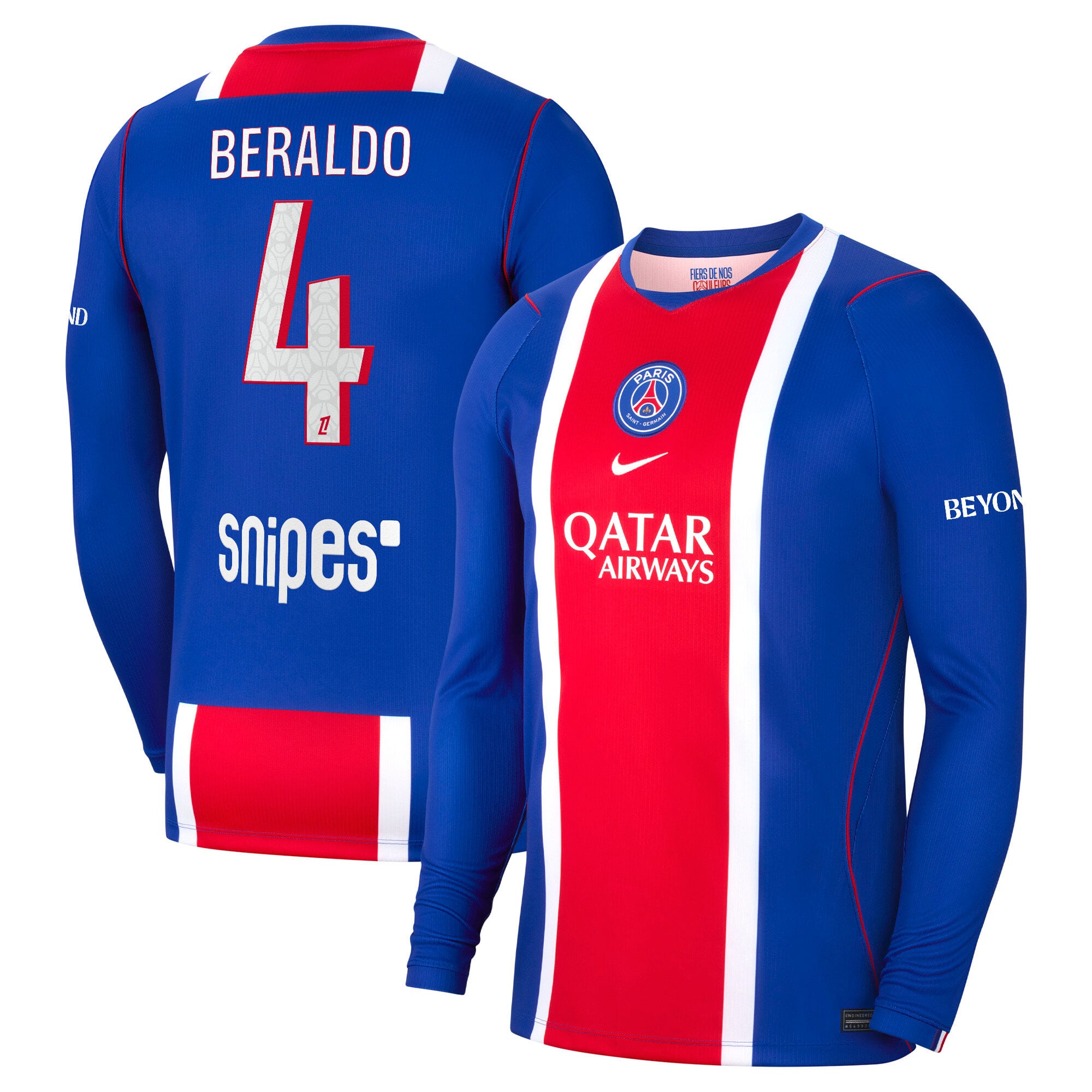 PSG Nike Stadium Heimtrikot 2026-27 - Langarm mit Aufdruck Beraldo 4