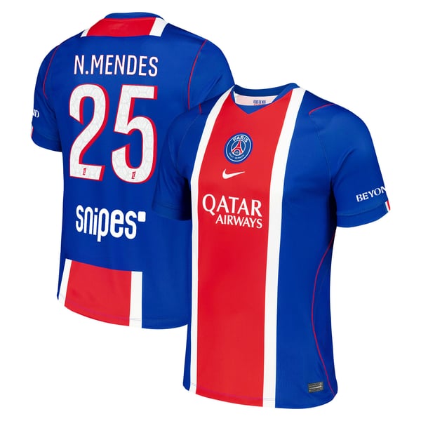 Maillot Domicile Stadium PSG Nike 26/27 avec flocage N.Mendes 25