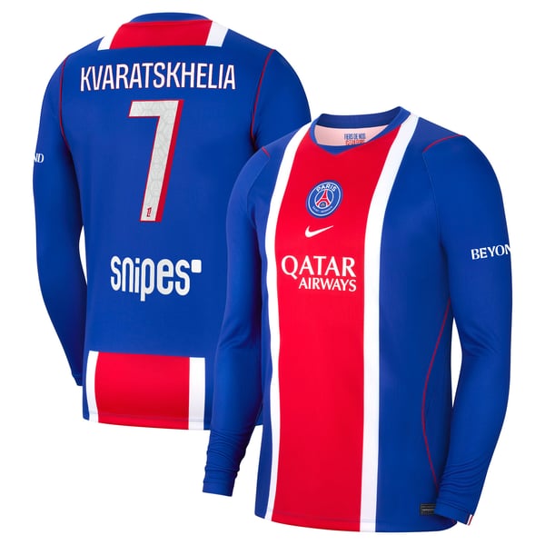 Maillot Domicile Stadium PSG Nike 26/27 - Manches longues avec flocage Kvaratskhelia 7