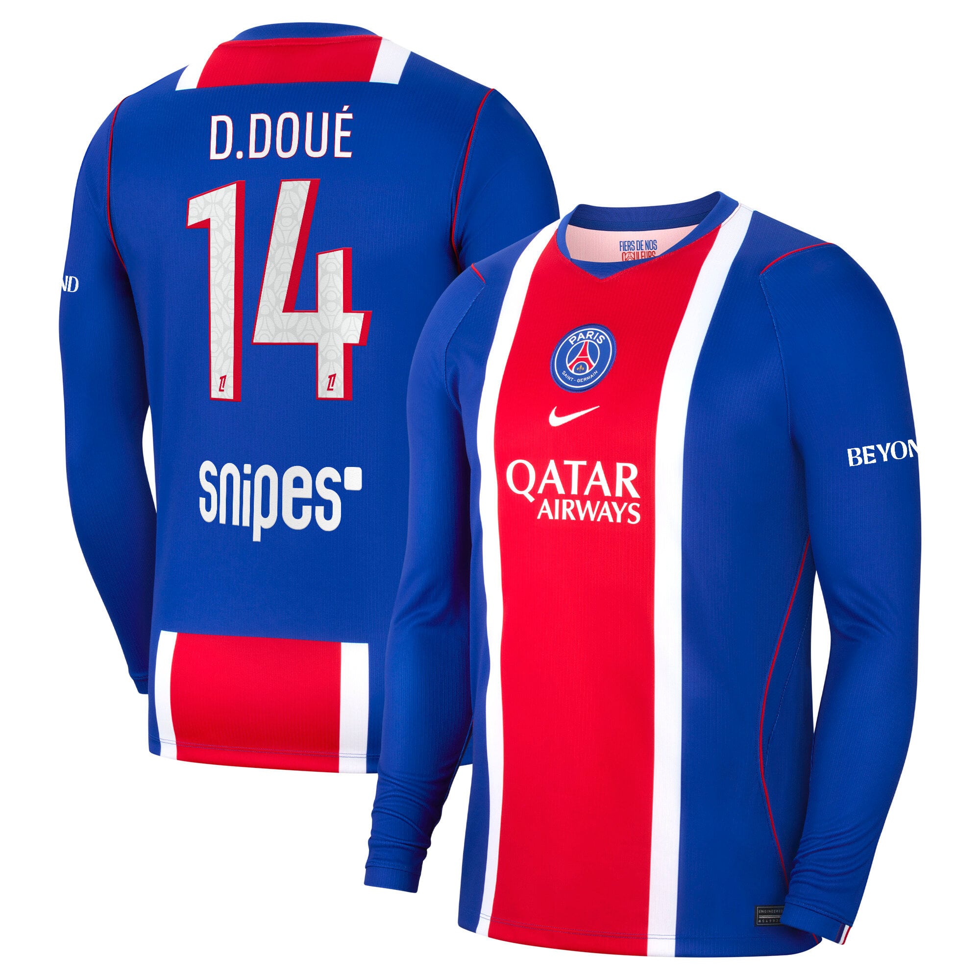 PSG Nike Stadium Heimtrikot 2026-27 - Langarm mit Aufdruck D.Doué 14