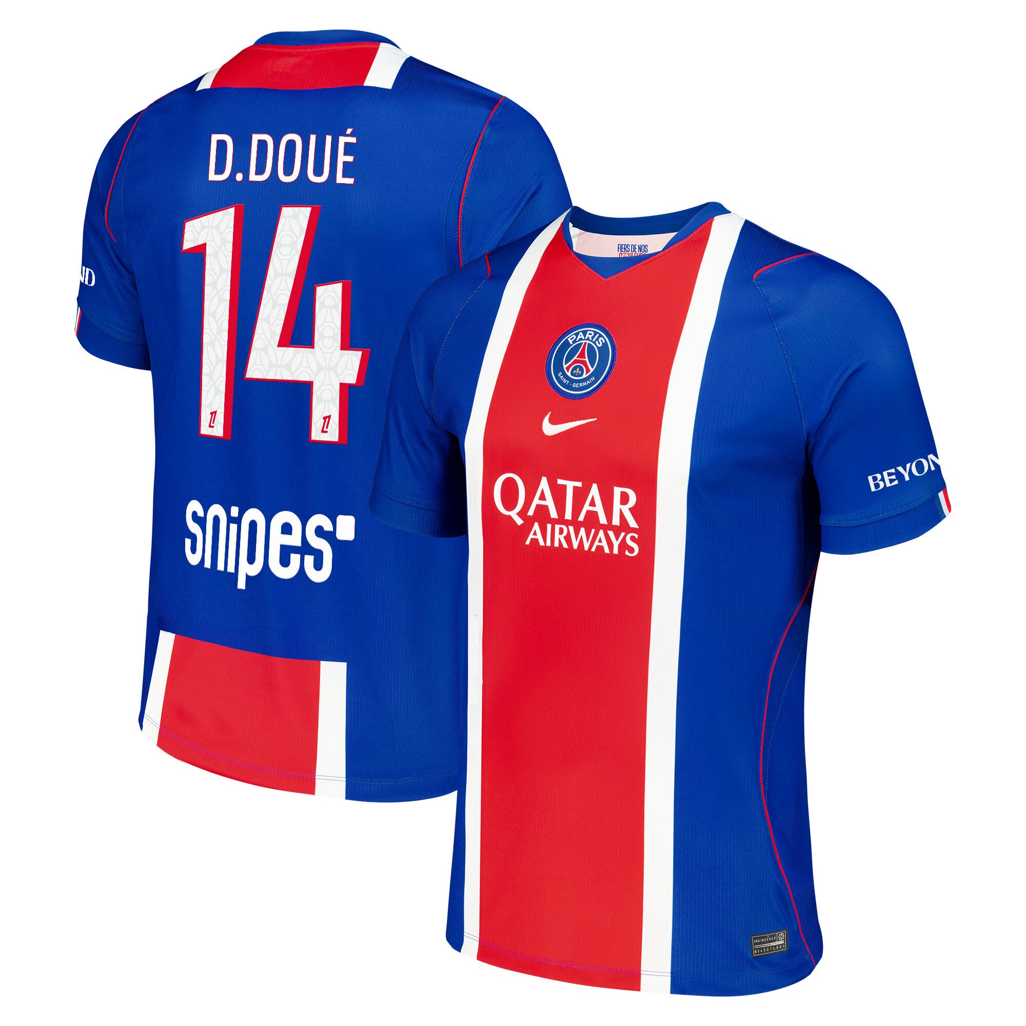 Maillot Domicile Stadium PSG Nike 26/27 avec flocage D.Doué 14