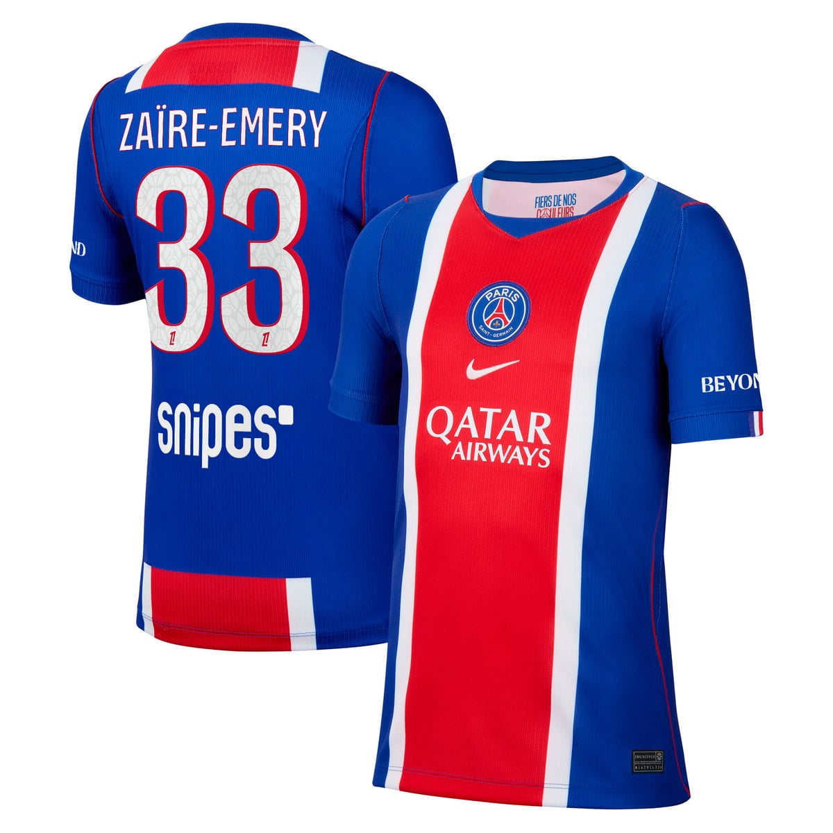 Maillot Domicile Stadium PSG Nike 26/27 - Enfant avec flocage Zaïre-Emery 33