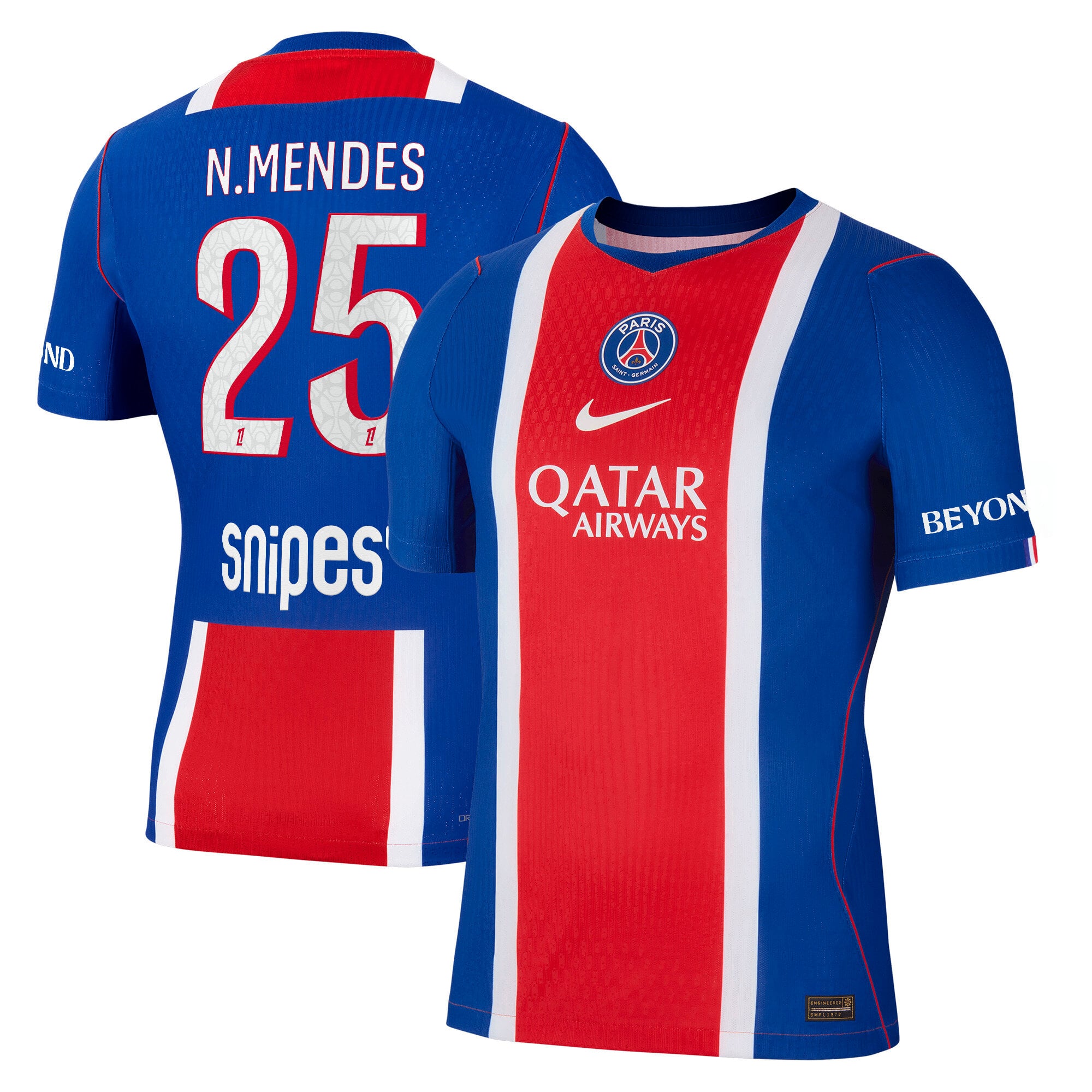 Maillot Domicile Match PSG Nike Aero-FIT 26/27 avec flocage N.Mendes 25