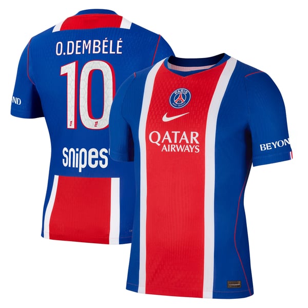 Maillot Domicile Match PSG Nike Aero-FIT 26/27 avec flocage O.Dembélé 10
