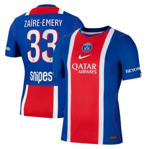Maillot Domicile Match PSG Nike Aero-FIT 26/27 avec flocage Zaïre-Emery 33, vue 2