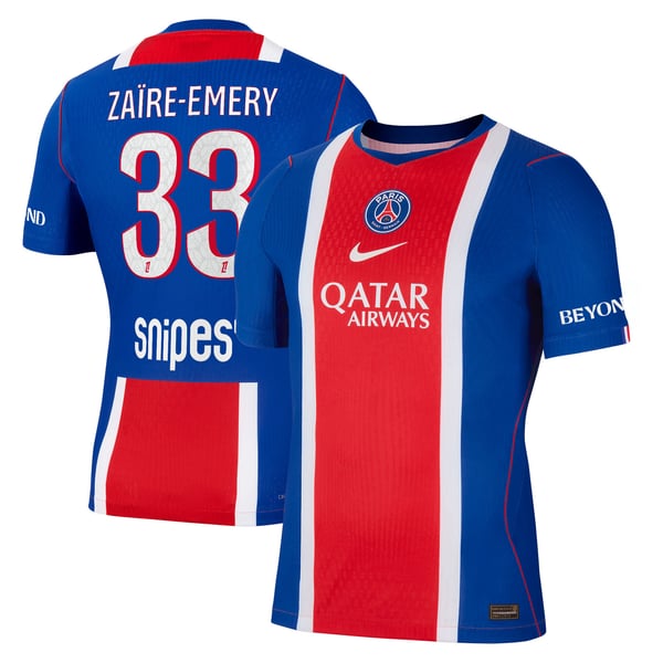 Maillot Domicile Match PSG Nike Aero-FIT 26/27 avec flocage Zaïre-Emery 33