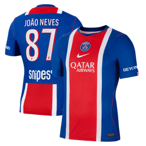 Maillot Domicile Match PSG Nike Aero-FIT 26/27 avec flocage João Neves 87, vue 1
