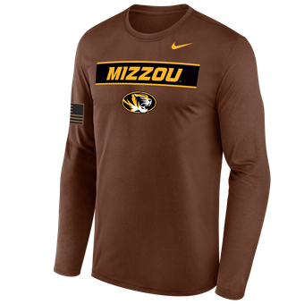 Men's Nike Brown Missouri Tigers 2026 Military Appreciation Dri-FIT Long Sleeve T-Shirt