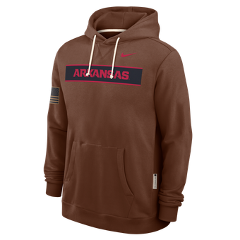 Men's Nike Brown Arkansas Razorbacks 2026 Military Appreciation Dri-FIT Hoodie