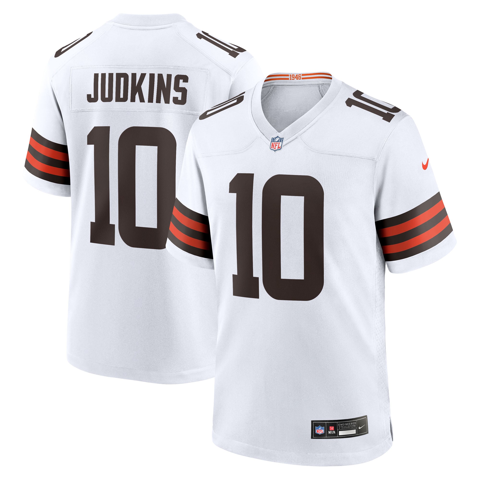 Maglia Cleveland Browns Nike Game Road - Bianco - Quinshon Judkins - Uomo