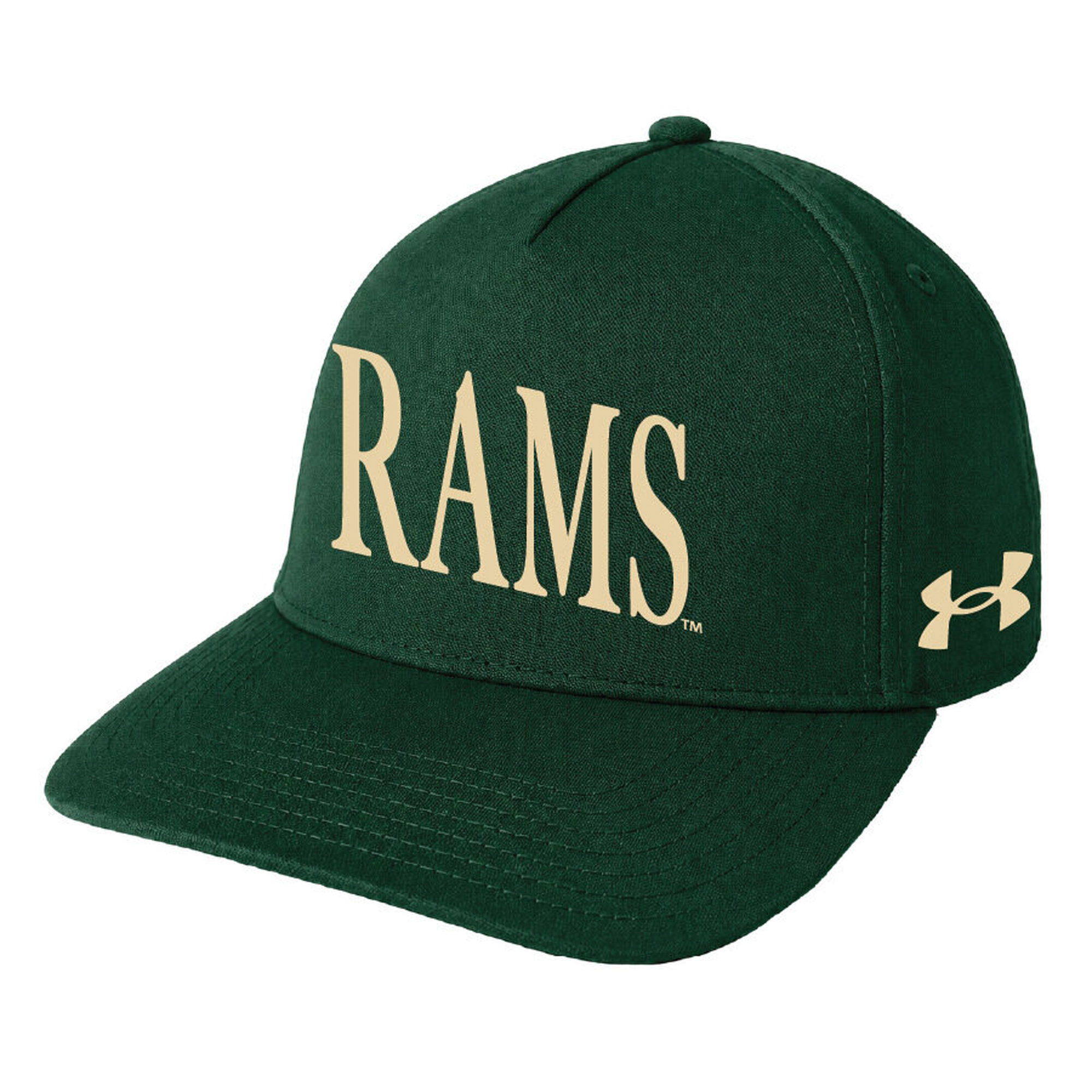 Unisex Under Armour Forest Green Colorado State Rams Blitzing Accent 5-Panel Adjustable Hat