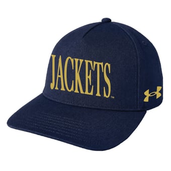 Unisex Under Armour Navy Georgia Tech Yellow Jackets Blitzing Accent 5-Panel Adjustable Hat