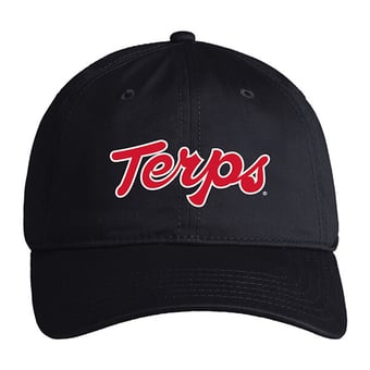 Unisex Under Armour  Black Maryland Terrapins Washed Cotton Adjustable Hat