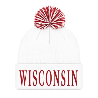 Unisex Under Armour  Wisconsin Badgers White Cuffed Knit Hat with Pom
