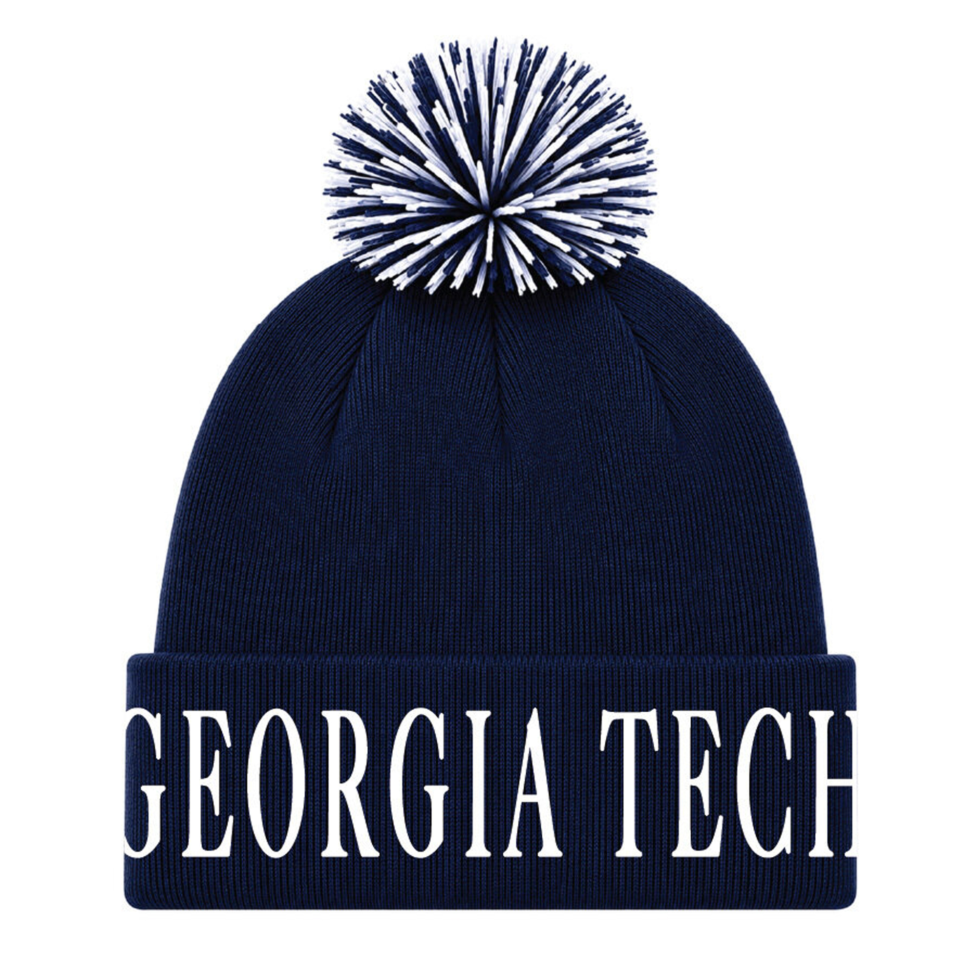 Unisex Under Armour  Georgia Tech Yellow Jackets Navy Cuffed Knit Hat with Pom