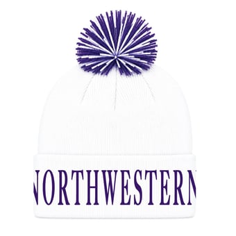 Unisex Under Armour  Northwestern Wildcats White Cuffed Knit Hat with Pom