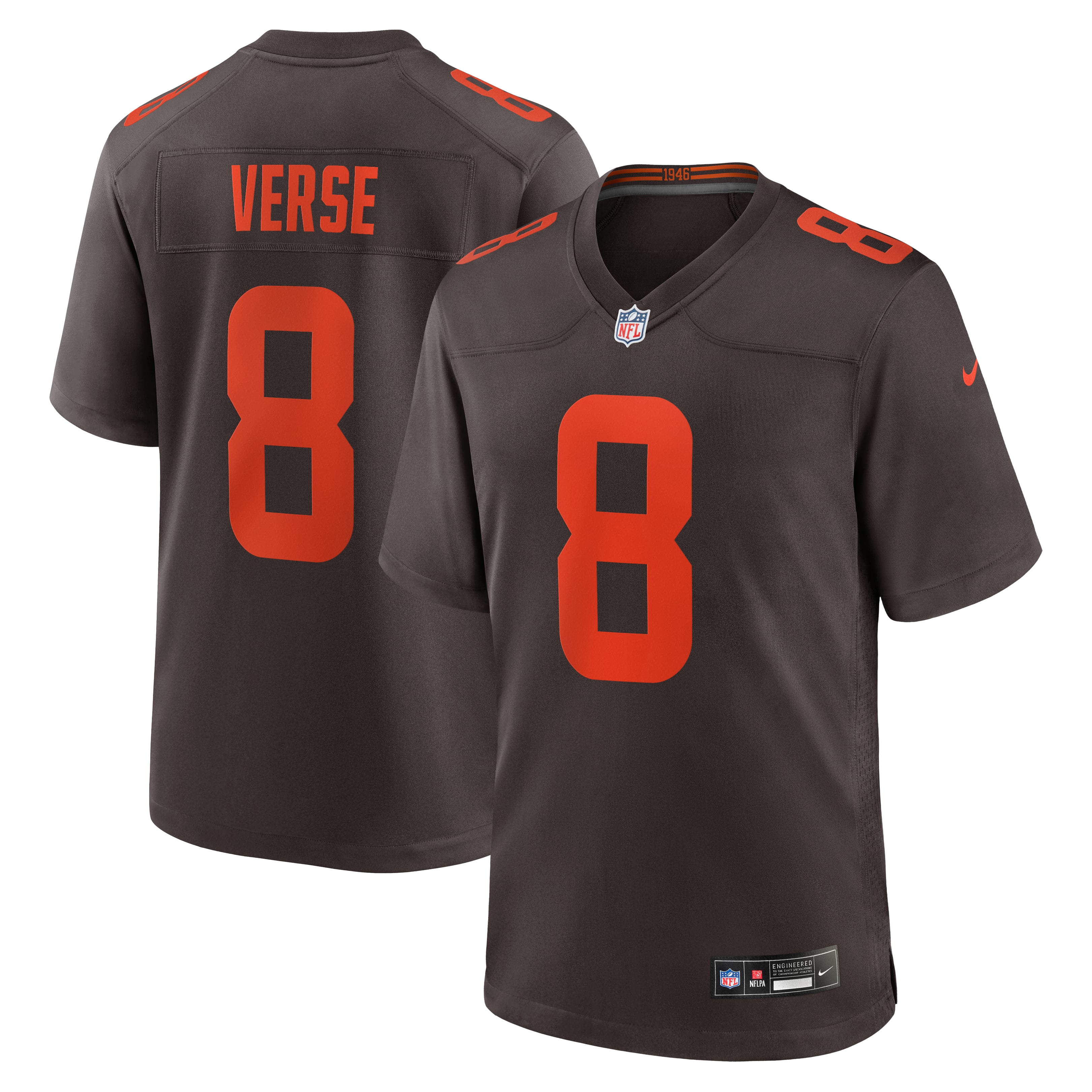 Men's Nike Jared Verse Brown Cleveland Browns Alternate Alpha Dawg Game Jersey