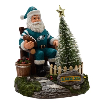 The Memory Company Philadelphia Eagles Santa Figurine with LED Tree