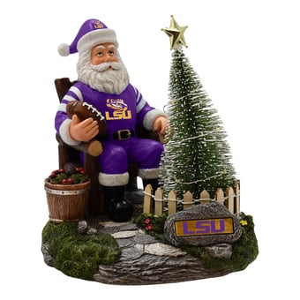 The Memory Company LSU Tigers Santa Figurine with LED Tree