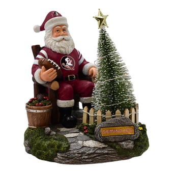 The Memory Company Florida State Seminoles Santa Figurine with LED Tree