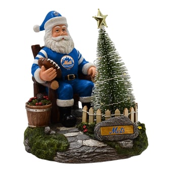The Memory Company New York Mets Santa Figurine with LED Tree
