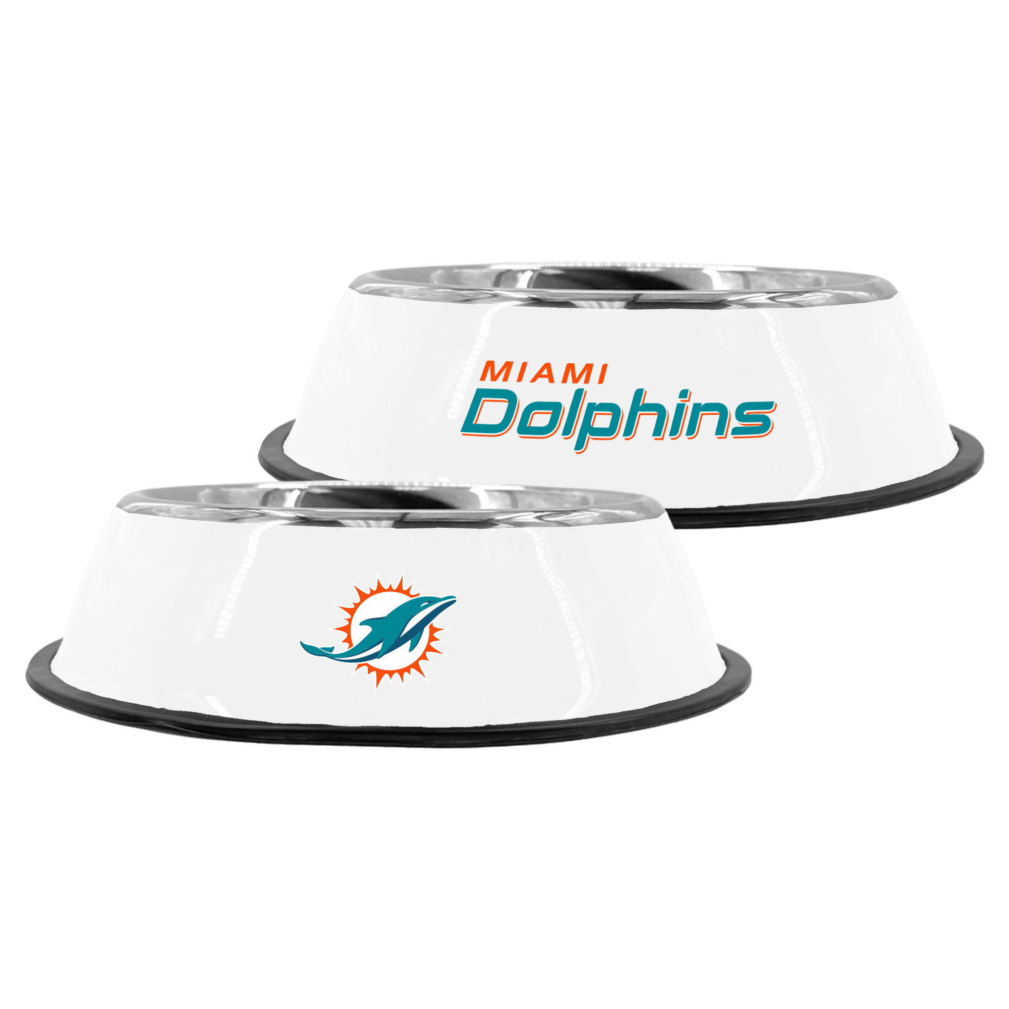The Memory Company Miami Dolphins 9" Stainless Steel Pet Bowl