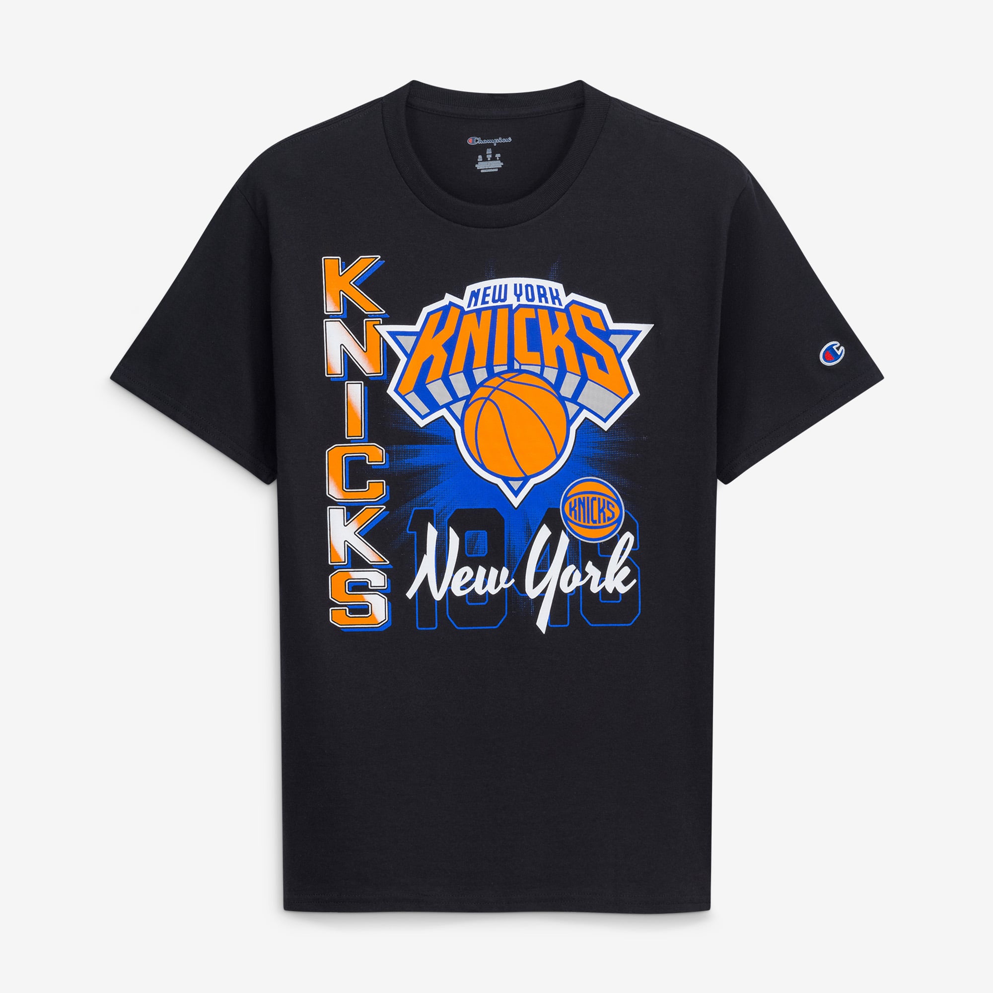 Men's Champion Black New York Knicks Vertical Jersey T-Shirt