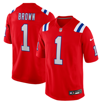 Men's Nike A.J. Brown Red New England Patriots Game Jersey