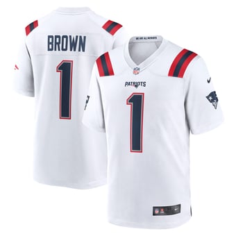 Men's Nike A.J. Brown White New England Patriots Game Jersey
