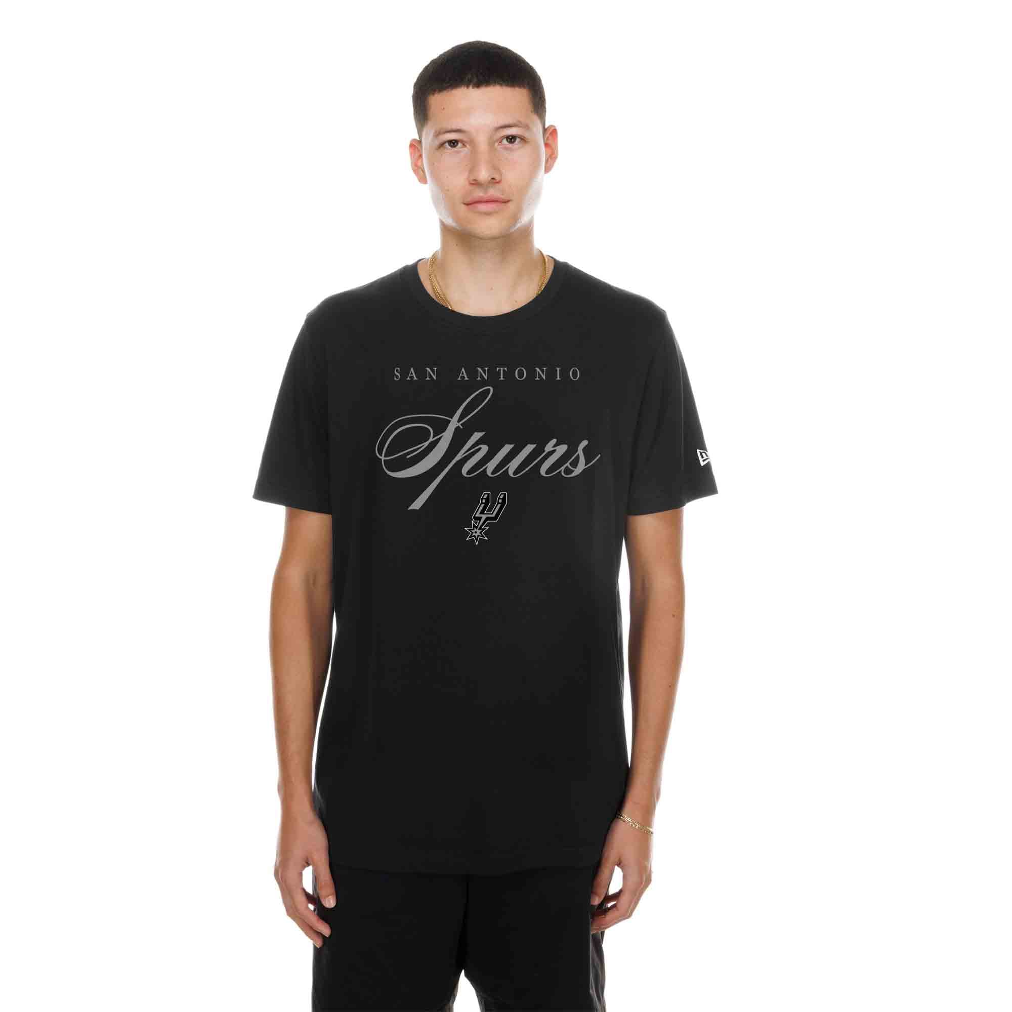 Men's New Era Black San Antonio Spurs Script T-Shirt