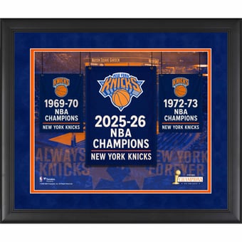 New York Knicks 2026 NBA Finals Champions Framed 16" x 20" Championship Banners Collage