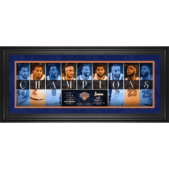 New York Knicks 2026 NBA Finals Champions Framed 10" x 30" Champions Panoramic Collage