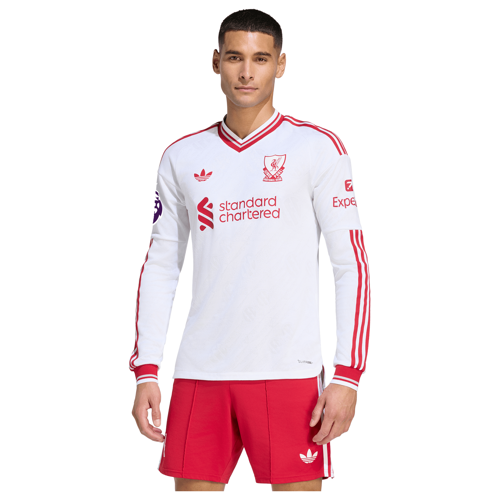 Men's adidas White Liverpool 2026/27 Away On-Field Authentic Long Sleeve Jersey