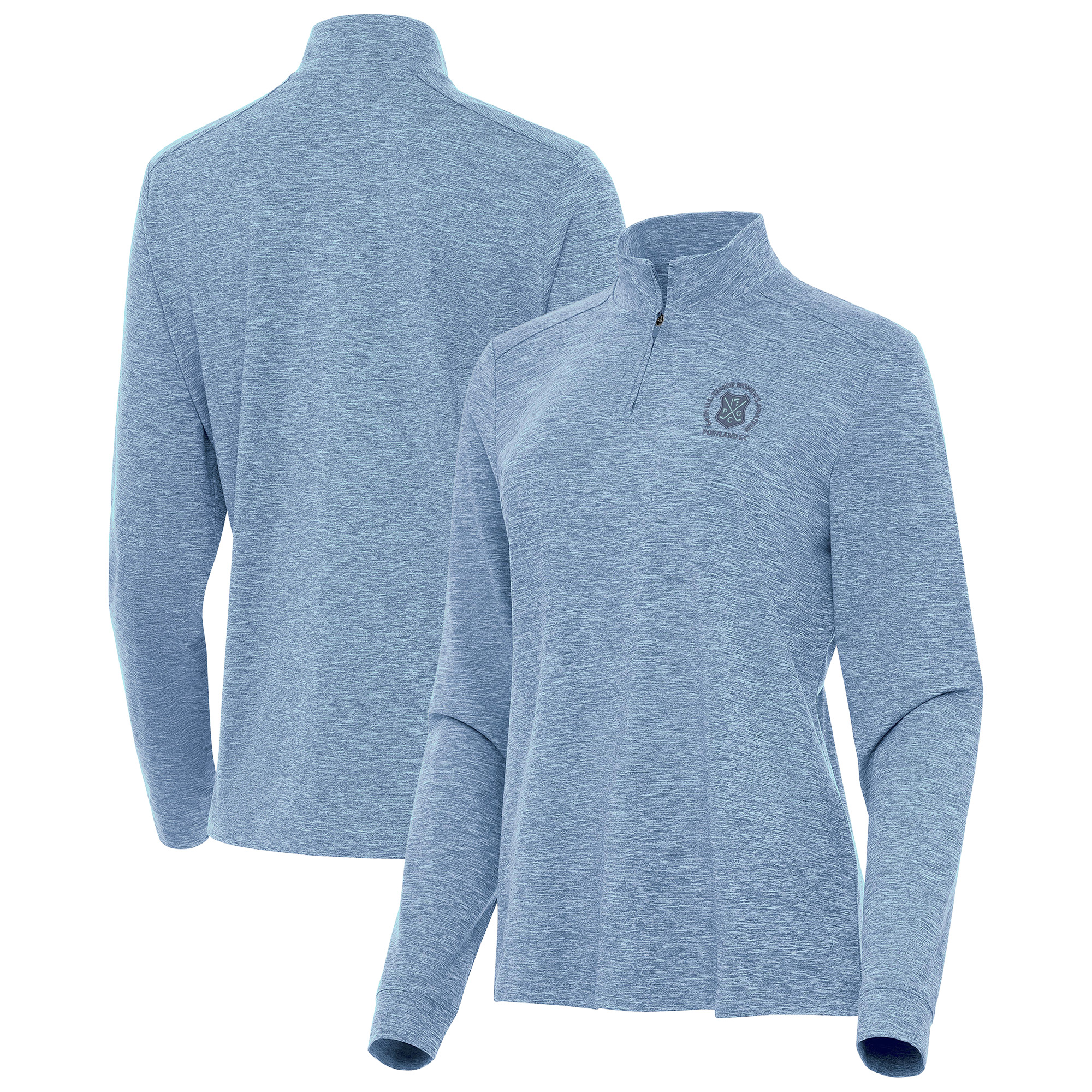 Women’s 2026 U.S. Senior Women’s Amateur Antigua Aqua Mentor Quarter-Zip Mock Long Sleeve Top Women’s 2026 U.S. Senior Women’s Amateur Antigua Aqua Mentor Quarter-Zip Mock Long Sleeve Top