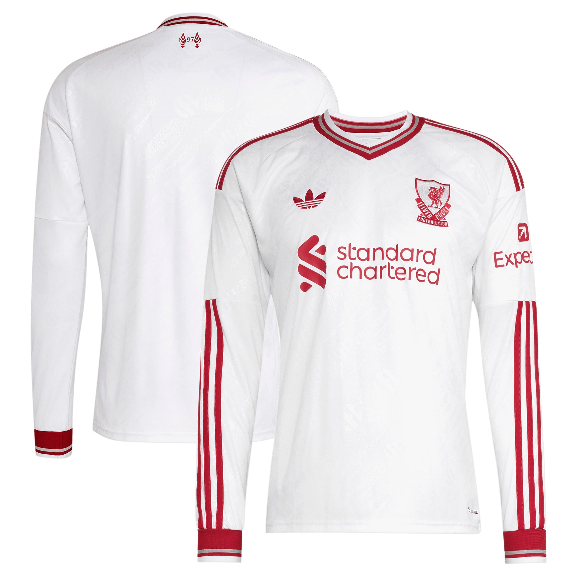 Men's adidas White Liverpool 2026/27 Away Replica Long Sleeve Jersey
